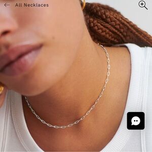 Monica Vinader Mini Sterling Silver Paperclip Choker Necklace Adjustable